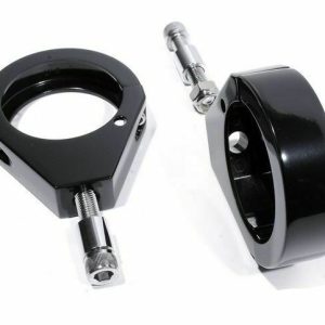 Blinkerhalter Klemmen Schwarz Gabel f. Harley Davidson Softail 49mm Black