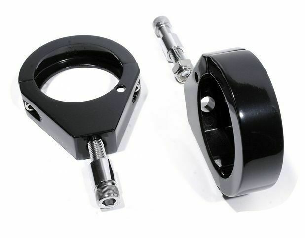 Blinkerhalter Klemmen Schwarz Gabel f. Harley Davidson Softail 49mm Black