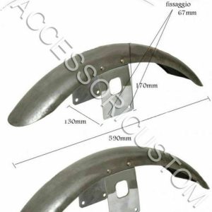 PARAFANGO ANTERIORE UNIVERSALE GREZZO PER MOTO CUSTOM CAFE RACE SCRAMBLER FENDER