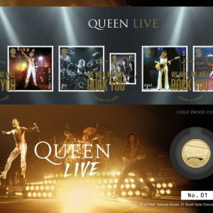 Queen Live Limited Edition ONLY 75 Gold Proof Coin and Stamps Freddie Mercury