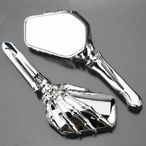 SPECCHIETTI SKULL SCHELETRO HONDA YAMAHA SUZUKI KAWASAKI DRAGSTAR SHADOW MARAUDE