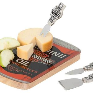TAGLIERE LEGNO SET TRIS UTENSILI FORMAGGIO HARLEY DAVIDSON IDEA REGALO CASA HOME