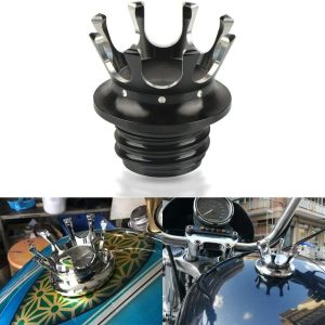 Tappo serbatoio CORONA nero harley davidson sporster dyna softail gas cap crown