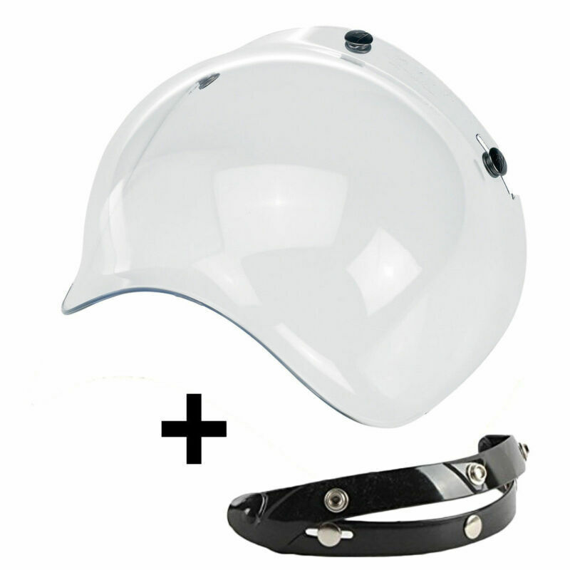 VISIERA BUBBLE + FLIP-UP BOLLA 3 BOTTONI Biltwell Bell DMD Bandit AFX Nolan AGV - immagine 3