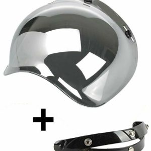 VISIERA BUBBLE + FLIP-UP BOLLA 3 BOTTONI Biltwell Bell DMD Bandit AFX Nolan AGV