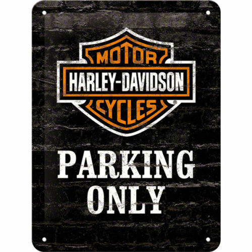 targa metallica placca pub garage ufficio retrò Harley Davidson Parking Only - immagine 3